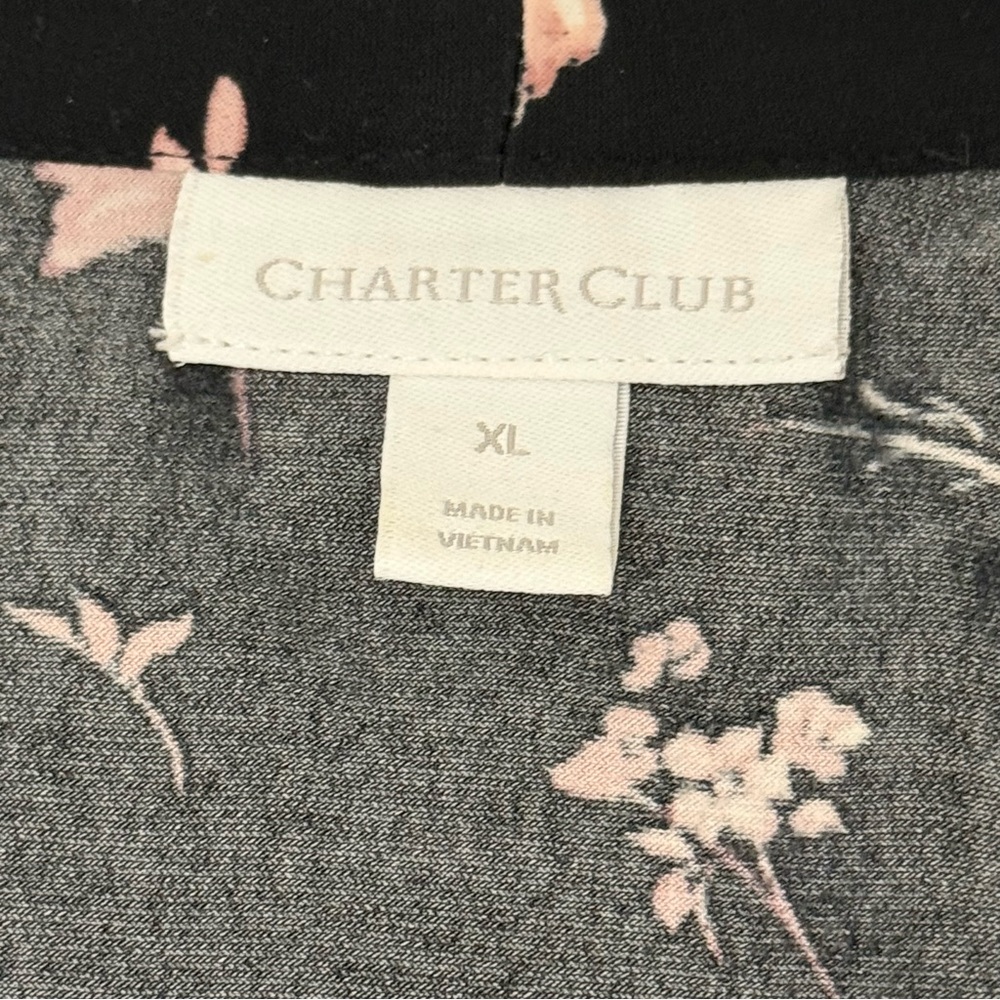 Charter Club Black and  Floral Women's Blouse - Picture 9 of 12
